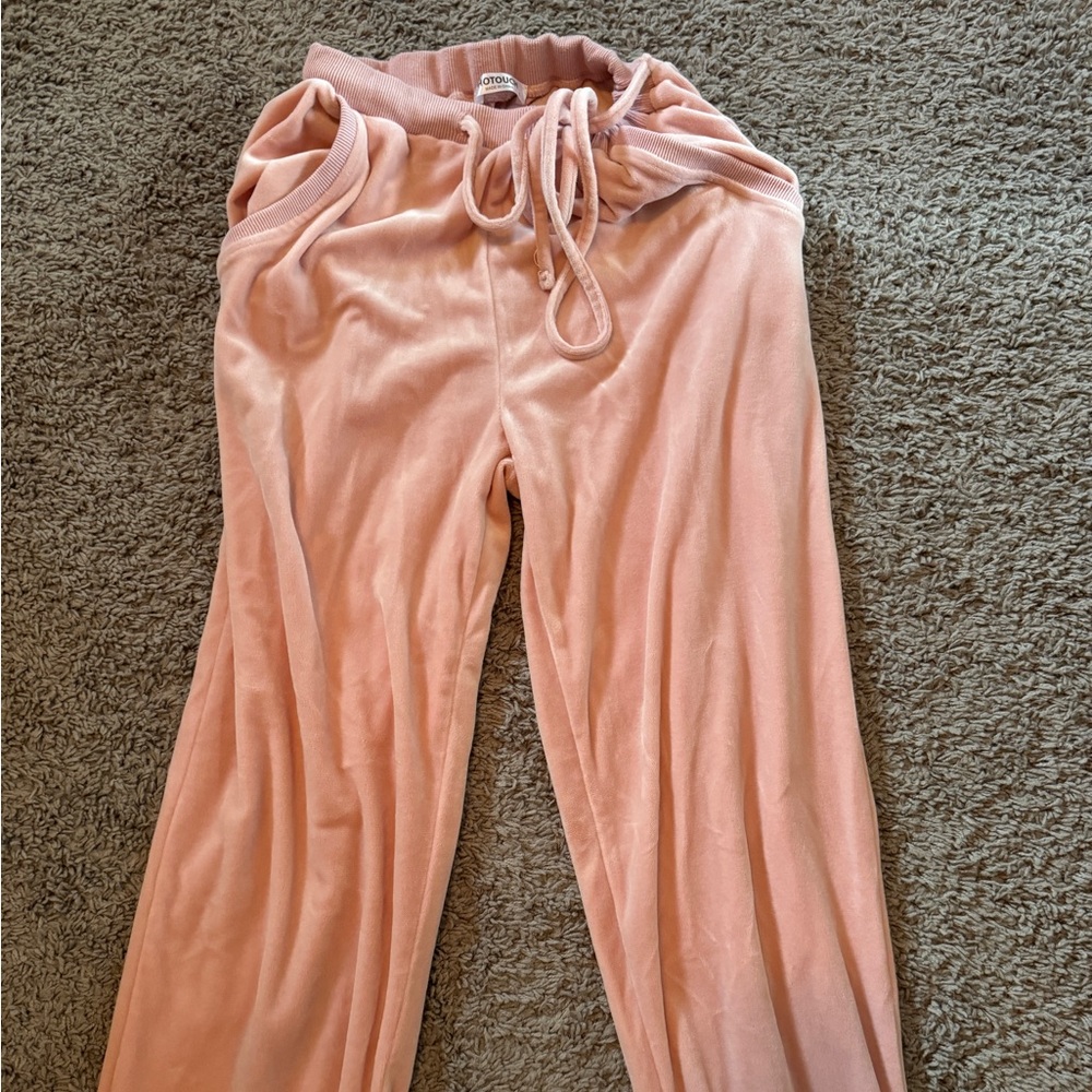 pink velour sweatpants